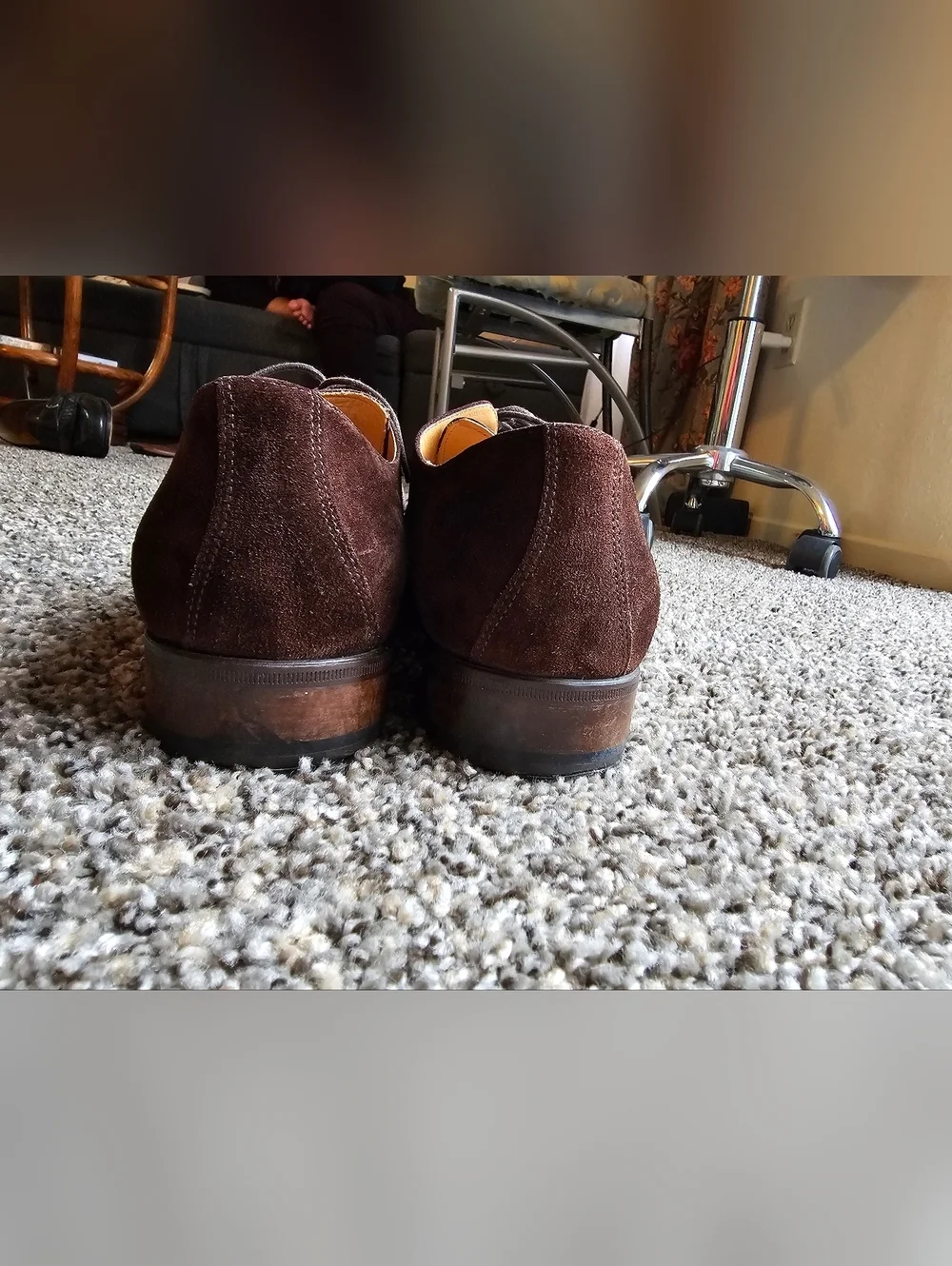 Faconnable Dark Brown Suede Derby Shoes